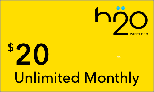 H2O Wireless Refill $20 - 30 Day Unlimited Talk/Text + 0.5GB Data