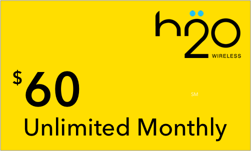 H2O Wireless Refill $60 - 30 Day Unlimited Talk/Text + 10GB Data