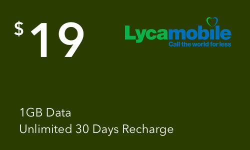 LycaMobile - $19 Unlimited Monthly Plan