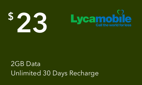 LycaMobile - $23 Unlimited Monthly Plan