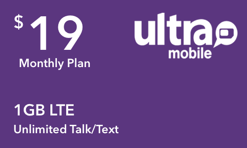 Ultra Mobile - $19 Unlimited Monthly Plan