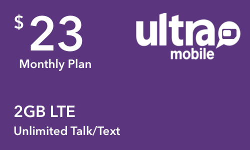 Ultra Mobile - $23 Unlimited Monthly Plan