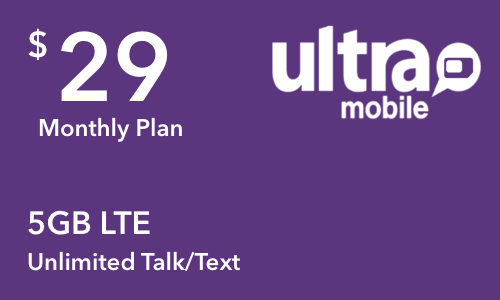 Ultra Mobile - $29 Unlimited Monthly Plan