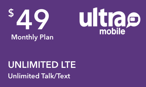 Ultra Mobile - $49 Unlimited Monthly Plan