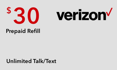 Verizon Prepaid $30 Monthly Plan Refill