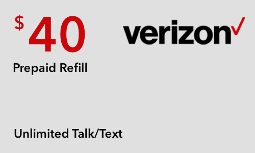 Verizon Prepaid $40 Monthly Plan Refill