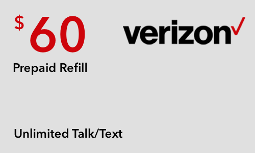 Verizon Prepaid $60 Monthly Plan Refill