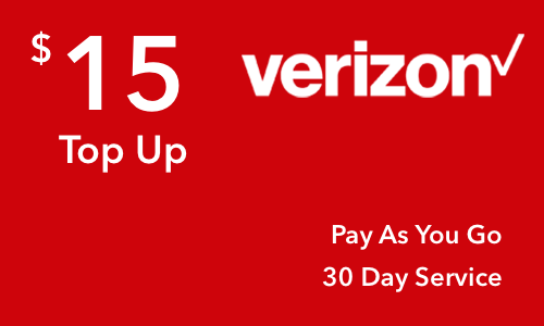 Verizon Wireless Pay As You Go $15 Online Refill