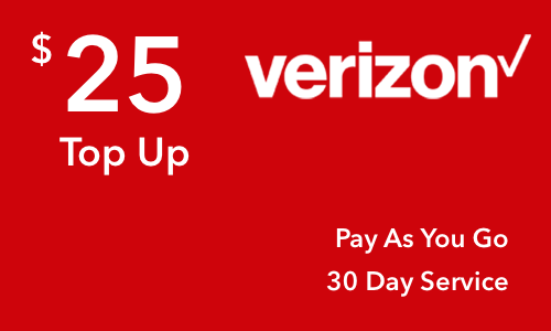 Verizon Wireless Pay As You Go $25 Online Refill