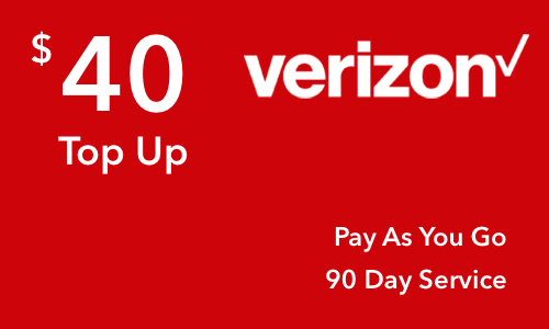 Verizon Wireless Pay As You Go $40 Online Refill