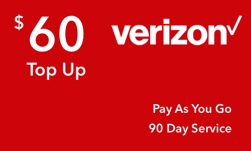 Verizon Wireless Pay As You Go $60 Online Refill